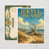 Jekyll Island Georgia Driftwood Beach GeoSaga ポストカード (正面/裏面)