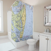 Jekyll Island Nautical Chart Shower Curtain シャワーカーテン (インサイチュ)