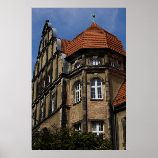 Jelenia Góra Architecture Print - Red Roof Turret ポスター