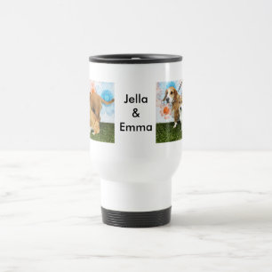 Jella =コーギーおよびエマ=ビーグル犬のバセット犬およびブルドッグ トラベルマグ