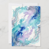 Jellyfish Blue Ocean Under The Sea Birthday Party 招待状 (裏面)