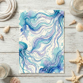 Jellyfish Blue Ocean Under The Sea Birthday Party 招待状