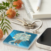 Jellyfish Boy Anime Coffee Art キーホルダー (正面右)