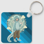 Jellyfish Boy Anime Coffee Art キーホルダー (裏面)