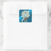 Jellyfish Boy Anime Coffee Art スクエアシール (バッグ)