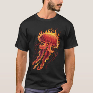 Jellyfish Cute Kawaii On Fire Tシャツ
