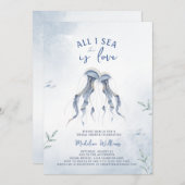 Jellyfish Elegant Ocean Bridal Shower 招待状 (正面/裏面)