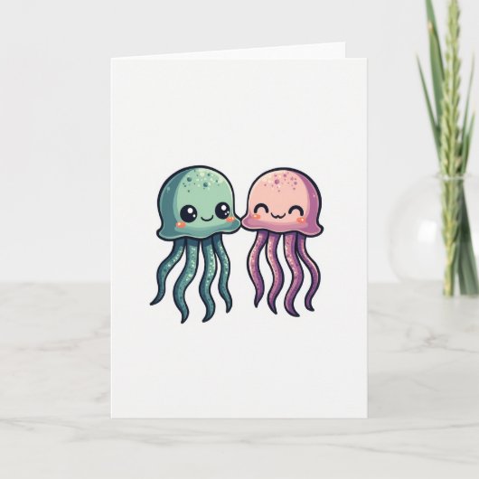 Jellyfish Friends Happy Card カード (正面)