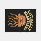 Jellyfish Literally Heartless Funny Cute Sea Pun フリースブランケット (正面(横))