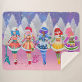 Jem and the Holograms Christmas Sherpa blanket シェルパブランケット (正面(横))