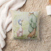 Jemimaの水溜アヒル及びキツネのクッション クッション (ブランケット)