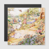 Jemima Puddle Duck氏と散歩キツネ マグネット招待状 (正面/裏面)