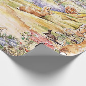 Jemima Puddle Duck氏と散歩キツネ ラッピングペーパー (角)