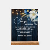 Jenga's結婚 Guestbook String Lightsフローラ アクリルサイン (正面)