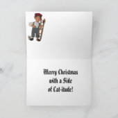 Jenkinsと小妖精や小人 – かわいい猫クリスマスカード シーズンカード (内部)