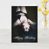 Jenn Martin （ブラックビキニ）誕生日カード カード (黄色い花)