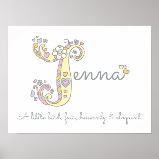 Jennaの名前および意味落書きは芸術ポスターに署名します ポスター Zazzle Co Jp Jennaの名前および意味落書きは芸術ポスターに署名します ポスター Zazzle Co Jp