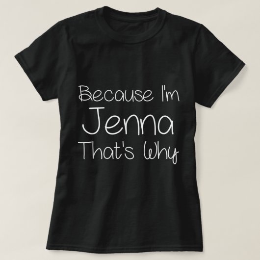 JENNAおもしろいパーソナライズされた誕生日女性名ギフト Tシャツ (デザイン正面)