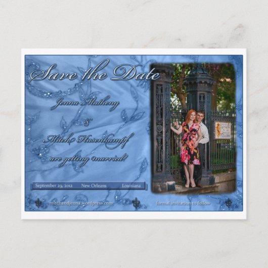 JennaとMitch日付の保存 案内ポストカード (正面)