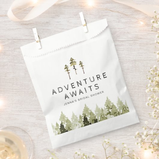 JENNAウォー素朴ターカラーパインツリーブライダルシャワー フェイバーバッグ (クリップ留めされた状態)