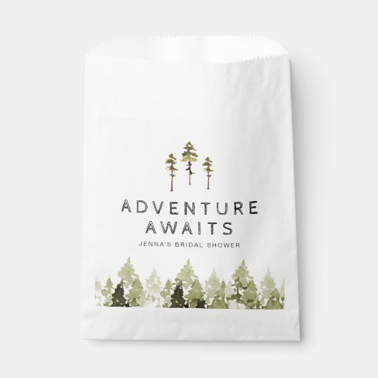JENNAウォー素朴ターカラーパインツリーブライダルシャワー フェイバーバッグ (正面)