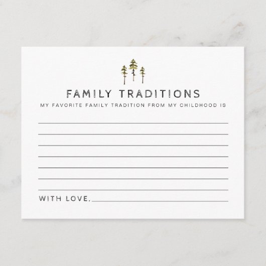 JENNAマウンテンパインベビー家族の伝統カード エンクロージャーカード (正面)