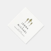 JENNA松の木の山と森結婚の スタンダードカクテルナプキン (角)