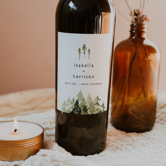JENNA水素朴色パインツリーワインラベル ワインラベル