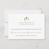 JENNA水素朴色パインツリーRSVPカード 招待状 (正面)