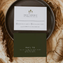 JENNA水素朴色パインツリーRSVPカード 招待状