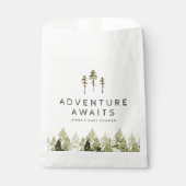 JENNA水色素朴松の木の赤ちゃんシャワー フェイバーバッグ (正面)