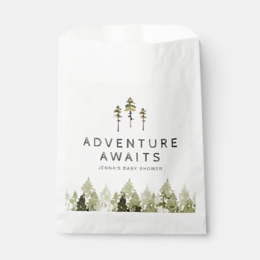 JENNA水色素朴松の木の赤ちゃんシャワー フェイバーバッグ (正面)