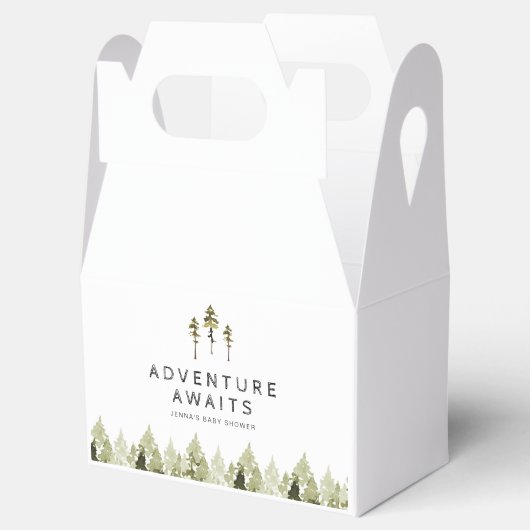 JENNA水色素朴松の木の赤ちゃんシャワー フェイバーボックス (オープン)