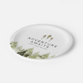 JENNA水色素朴松の木の赤ちゃんシャワー ペーパープレート (アングル)