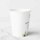 JENNA水色素朴松の木の赤ちゃんシャワー 紙コップ (右)