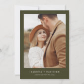 JENNA 素朴 Pine Tree Photo Save the Date 招待状 (裏面)