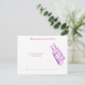 Jenna AlliピンクのTorahバルミツワーの招待状RSVP 出欠カード (スタンド正面)