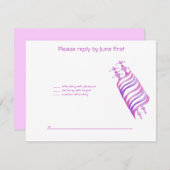 Jenna AlliピンクのTorahバルミツワーの招待状RSVP 出欠カード (正面/裏面)