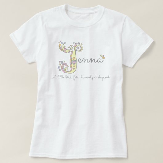 Jenna girls J name意味monogram tee Tシャツ (デザイン正面)