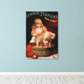 Jennie Yeamans "Our Jennie"女の子洗濯犬 キャンバスプリント (インサイチュ (ウッドフロア))