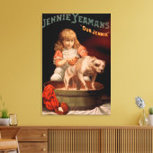 Jennie Yeamans "Our Jennie"女の子洗濯犬 キャンバスプリント (インサイチュ (リビング))