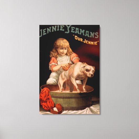 Jennie Yeamans "Our Jennie"女の子洗濯犬 キャンバスプリント (正面)
