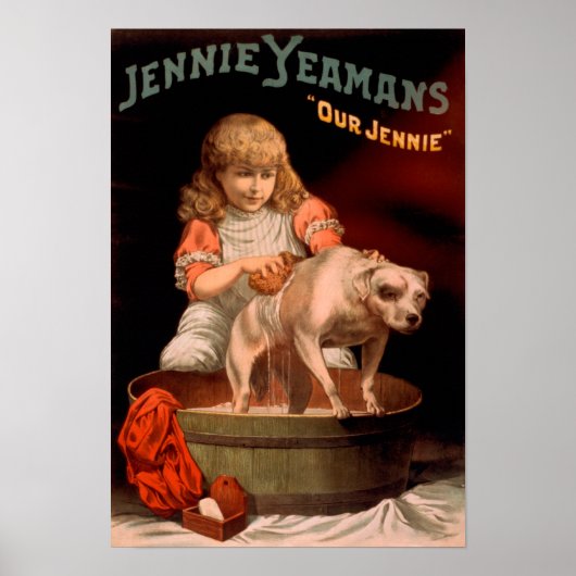 Jennie Yeamans "Our Jennie"女の子洗濯犬 ポスター (正面)