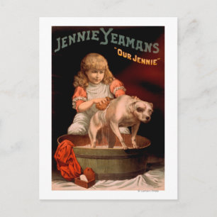 Jennie Yeamans "Our Jennie"女の子洗濯犬 ポストカード