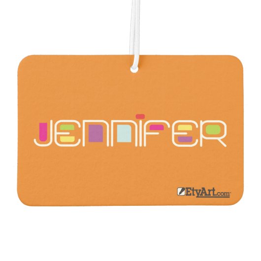 JENNIFERコンテンポグロカラーエアフレッシュナー：オレンジ カーエアーフレッシュナー (裏面)