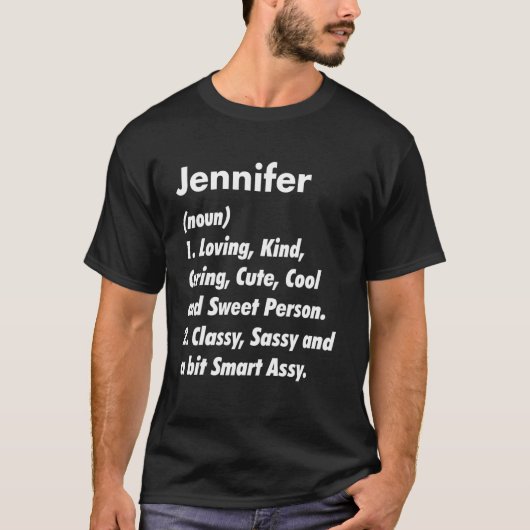 Jennifer定義パーソナライズされたおもしろい誕生日ID Tシャツ (正面)