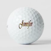 "Jennifer" フローラルJenniferネームデザイン, ゴルフボール (正面)