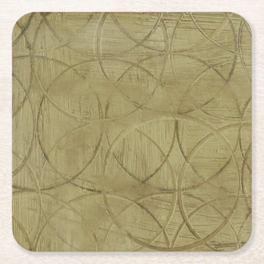 Jennifer 絵画 Goldbergerによるリンク円の詳細 スクエアペーパーコースター (正面)