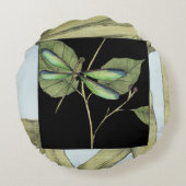 Jennifer Goldberger葉によるドラゴンフライの挿入を持つ ラウンドクッション (裏面)