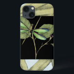 Jennifer Goldberger葉によるドラゴンフライの挿入を持つ iPhone 13ケース<br><div class="desc">ジェニファー葉ゴルドバーガーによるこのスケッチは、黒い背景にトンボの窪みを特徴としている。コントラストの感じプリントの昼間にとインセッ感じトのの夜葉の時間。今日は手に入れろ！</div>